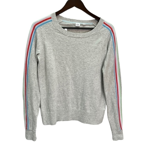 GAP Grey Cotton Crew Neck Raglan Sleeve Sweater Size S - Picture 1 of 12